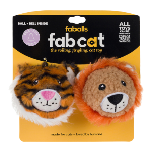 Fabcat- Lion/Tiger faball® 2-Pack Cat Toy