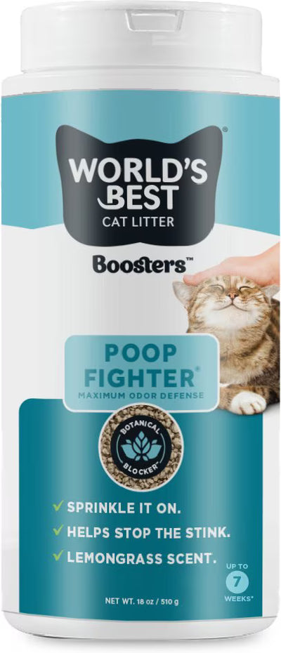 World's Best Boosters Poop Fighter Scented Cat Litter Additive, 18-oz