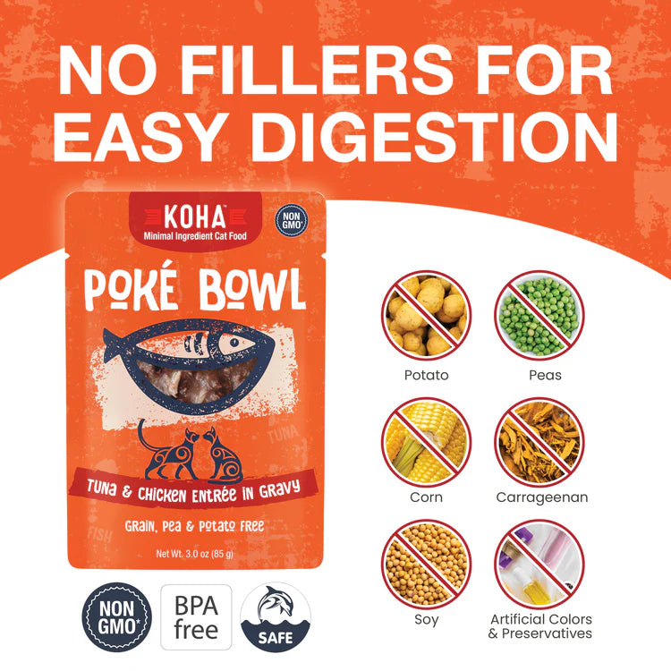 Koha- Poké Bowl Tuna & Chicken Entrée in Gravy for Cats