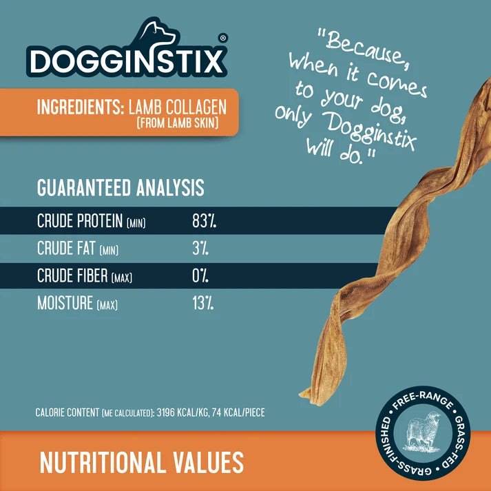 Dogginstix  Lamb Collagen Twist 12"