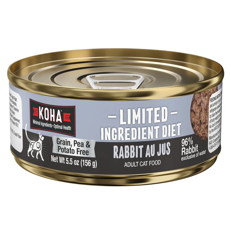 Koha Rabbit Cat Food: Limited Ingredient Diet Rabbit Au Jus for Cats - 5.5oz Can