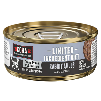 Koha Rabbit Cat Food: Limited Ingredient Diet Rabbit Au Jus for Cats - 5.5oz Can