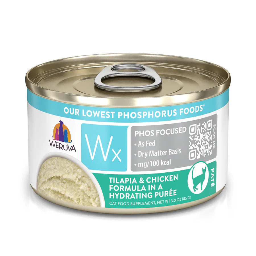Weruva Wx Phos Focused- Tilapia & Chicken Formula in a Hydrating Purée 3oz