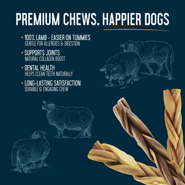 Dogginstix  Braided Lamb Collagen 12"