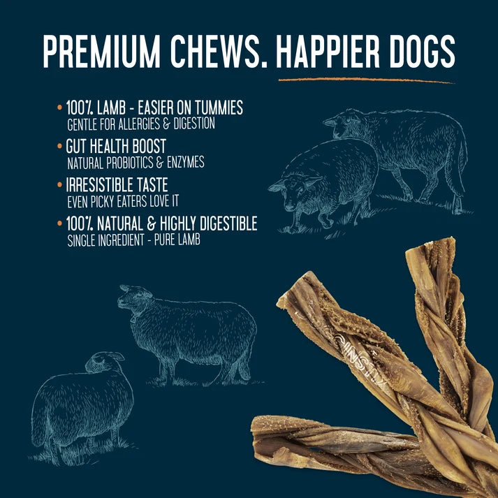 Dogginstix  Braided Lamb Tripe 6"