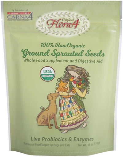 CARNA4 Flora4 Ground Sprouted Seeds Food Topper for Dogs & Cats