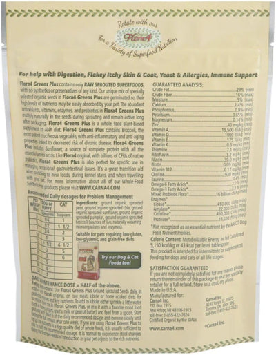 Carna4 Flora4 Greens Plus Sprouted Seeds Dog & Cat Food Topper