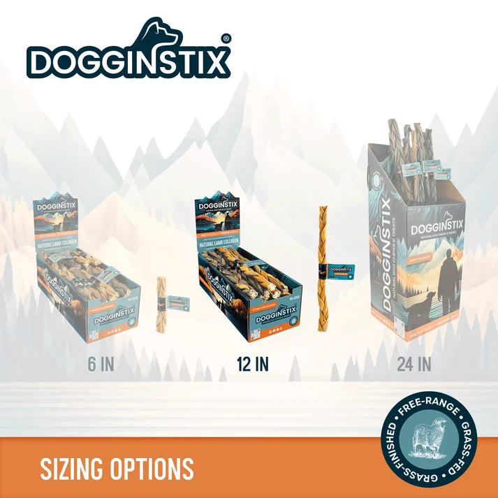 Dogginstix  Braided Lamb Collagen 12"