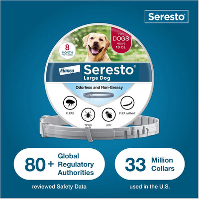 Seresto Flea & Tick Collar for Dogs, ABOVE 18-lbs, 1 Collar (8-mos. supply)