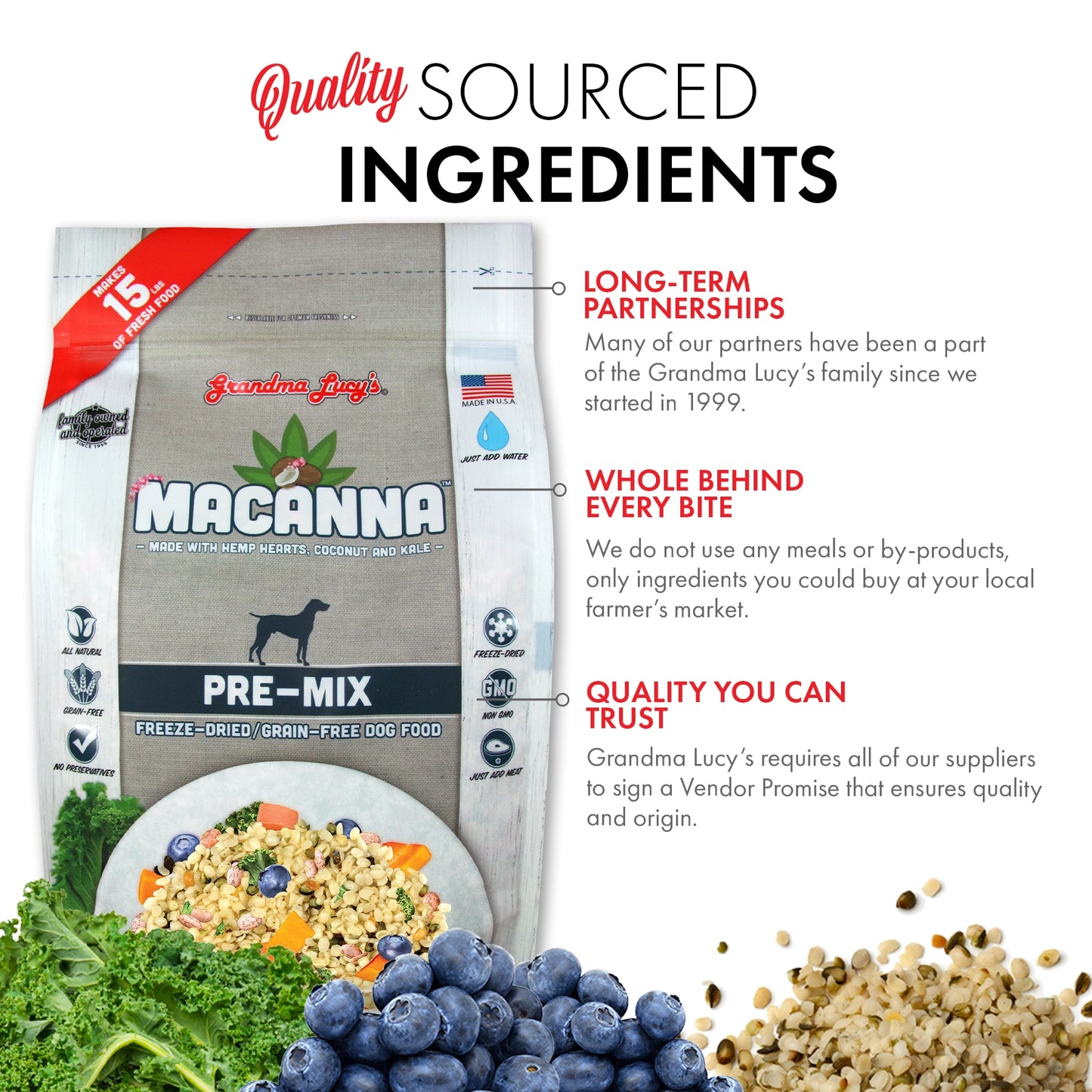 Grandma Lucy's - Macanna Pre-Mix Dog Food - 3lb
