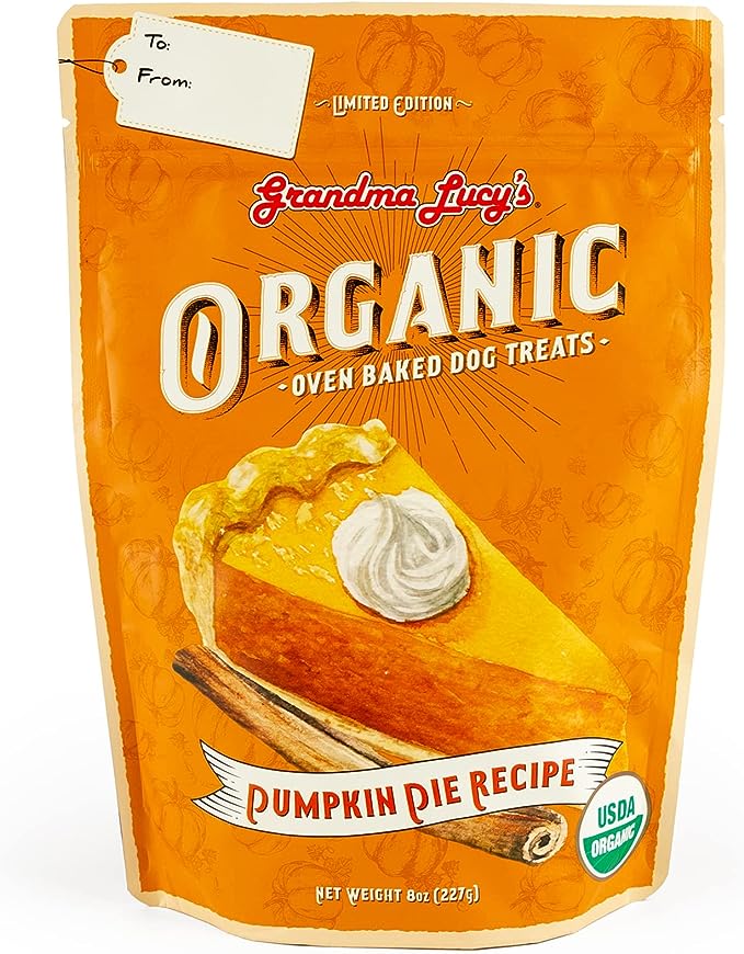 Grandma Lucy's Organic Oven Baked Pumpkin Pie Dog Treats (8oz)