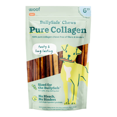Woof Pure Collagen Bully Sticks- 6in.