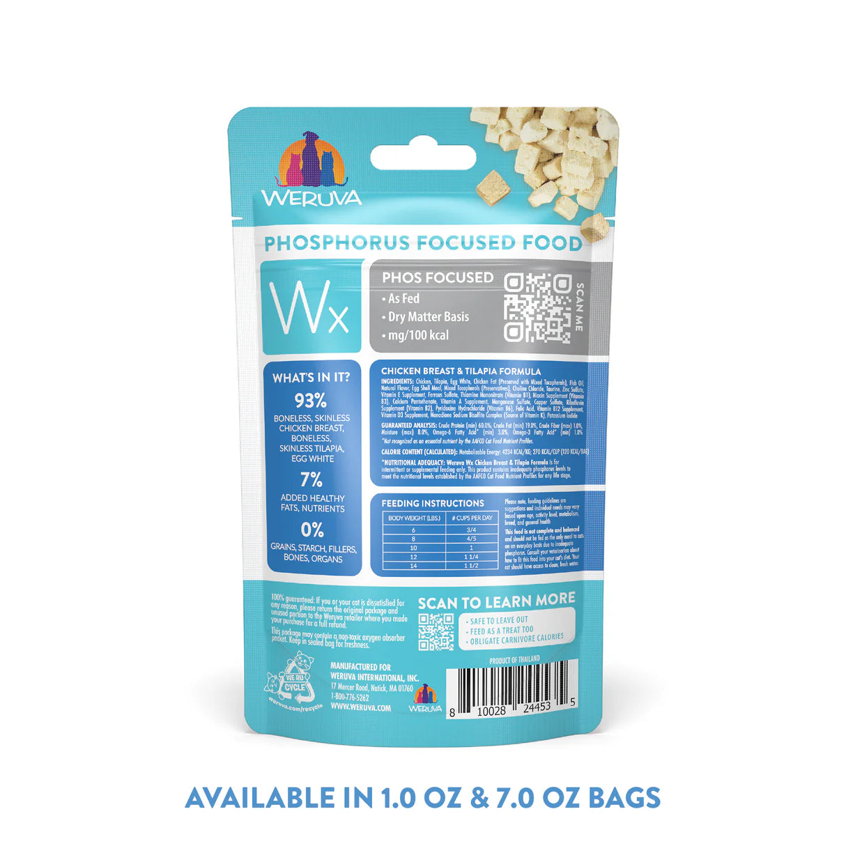 Weruva Cat Wx Phos Focused - Chicken Breast & Tilapia Freeze Dried Formula - 1oz Bag