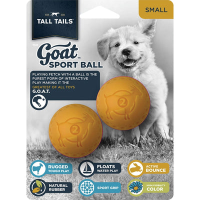 Tall Tails- Dog Goat Ball Yellow 2"