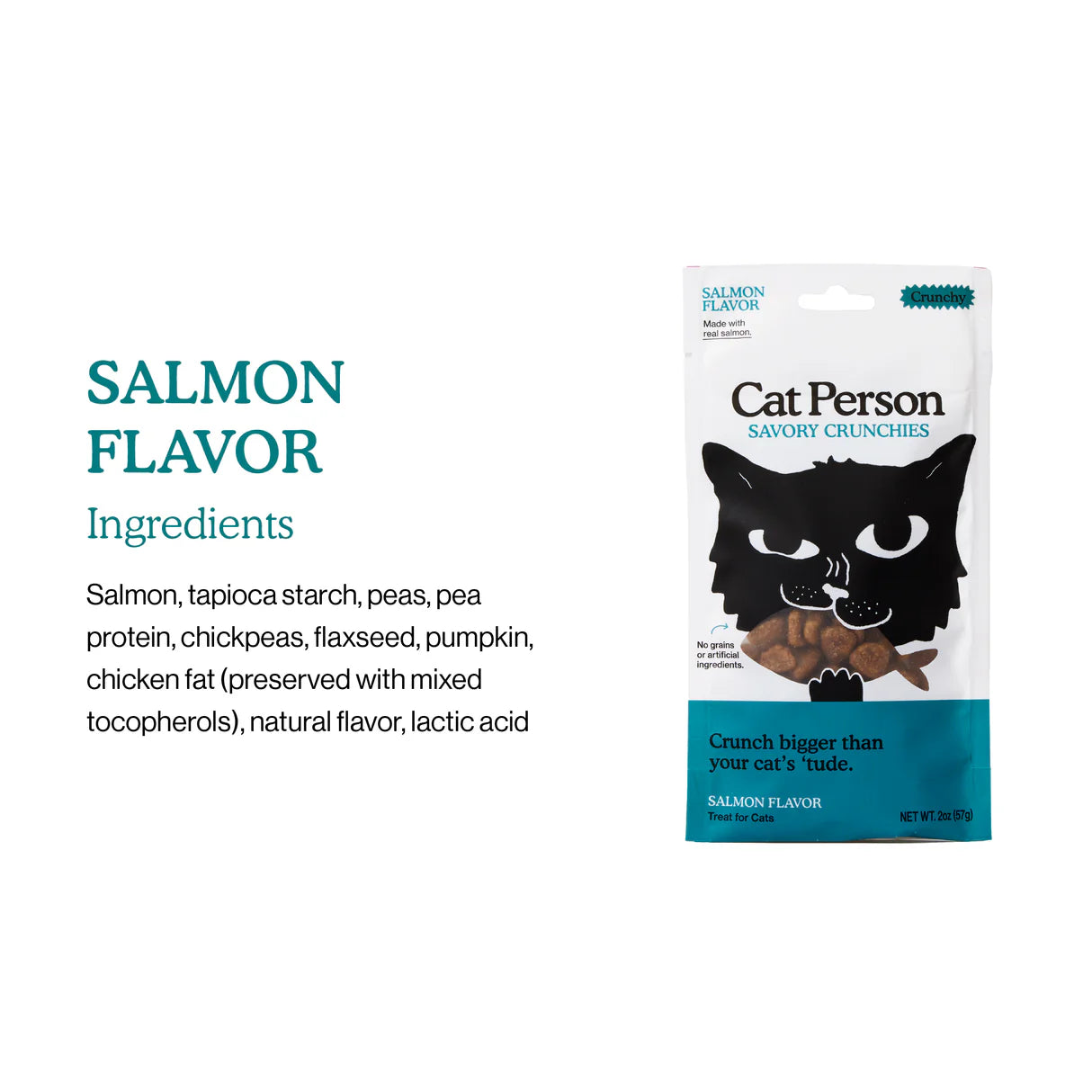 Cat Person - Salmon Savory Crunchies Cat Treats - 2oz Bag