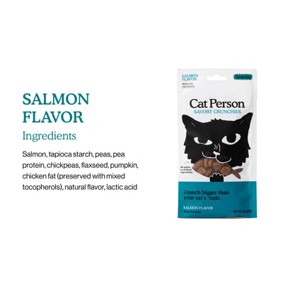 Cat Person - Salmon Savory Crunchies Cat Treats - 2oz Bag