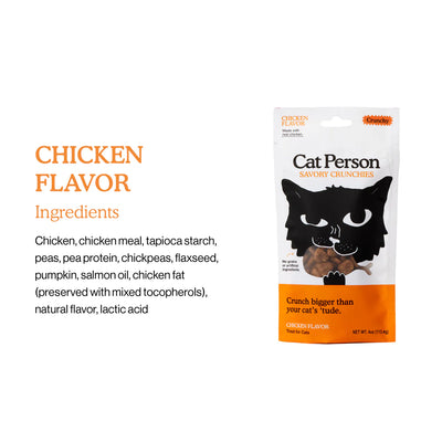 Cat Person - Chicken Savory Crunchies Cat Treats - 4oz Bag