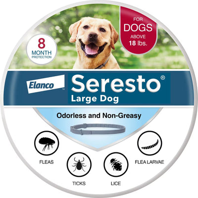 Seresto Flea & Tick Collar for Dogs, ABOVE 18-lbs, 1 Collar (8-mos. supply)