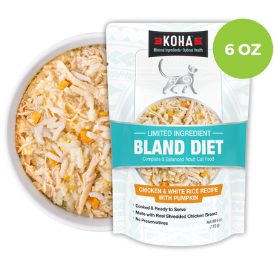 Koha Limited Ingredient Bland Diet Wet Food Chicken & Rice Recipe for Cats - 6oz Pouch