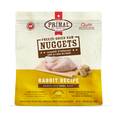 Primal - Dog Freeze Dried Raw Nuggets Rabbit Recipe 14oz Bag