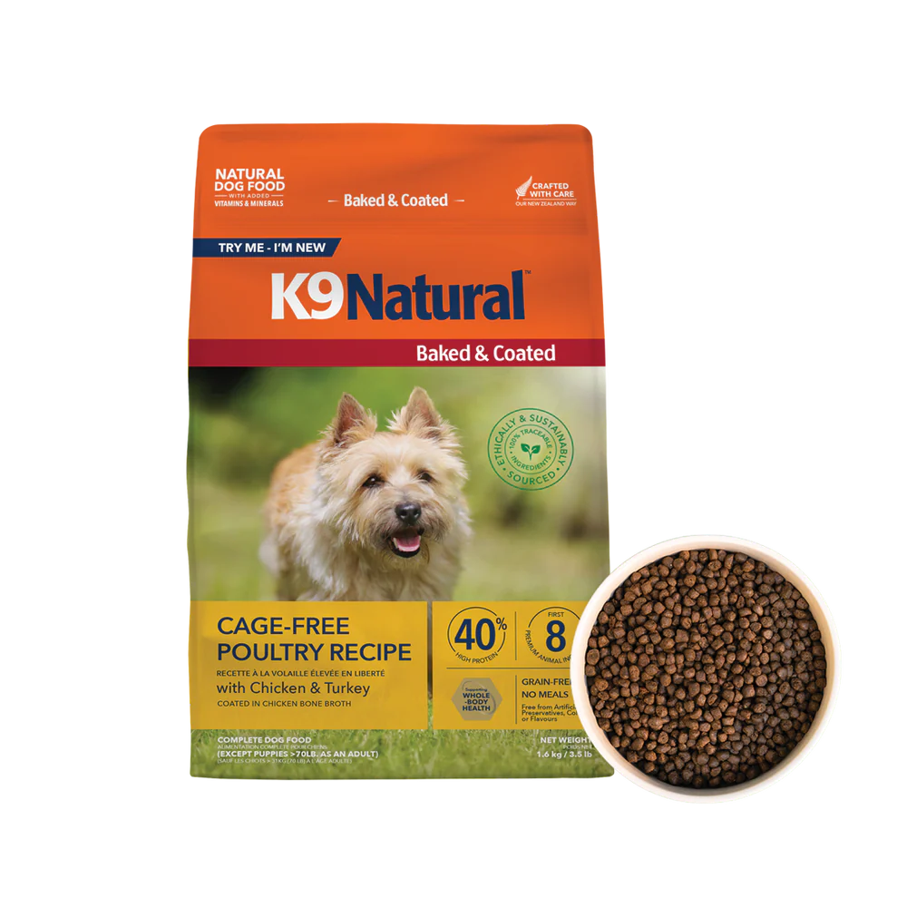 K9 Natural Baked & Coated Cage-Free Poultry Recipe, 3.5-lb
