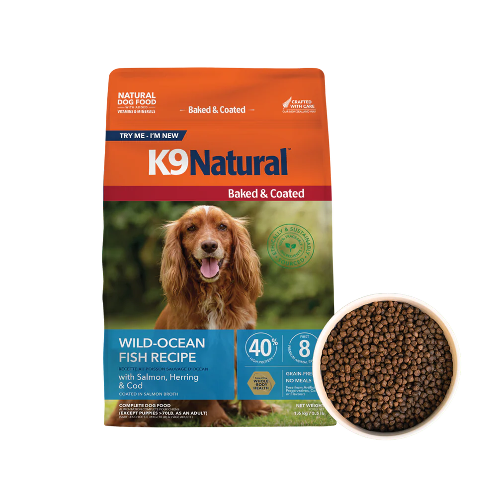 K9 Natural Baked & Coated Wild-Ocean Fish Recipe, 3.5-lb