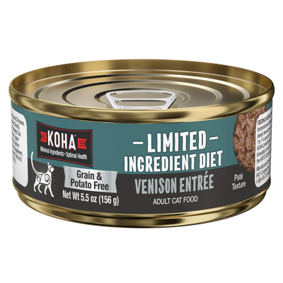 Koha- Venison Cat Food: Limited Ingredient Diet Venison Entrée for Cats 5.5oz