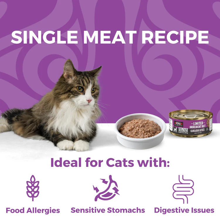 Koha Kangaroo Cat Food: Limited Ingredient Diet Kangaroo for Cats - 5.5oz Can