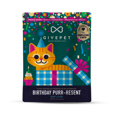 GIVEPET Birthday Purr-resent Beef Liver Treats