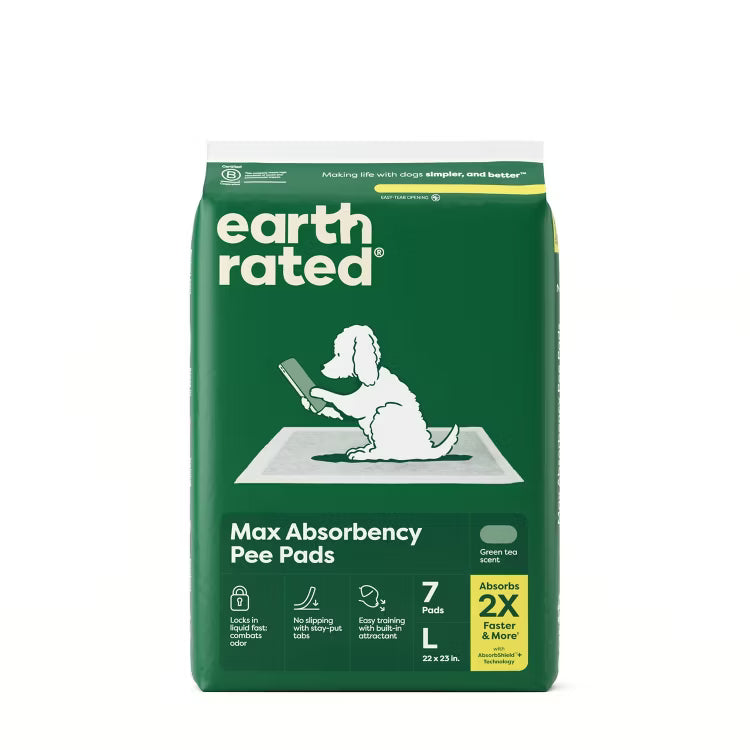 Earth Rated Max Absorbency Puppy Pee Pads- Large 22" X 23" (7 Count)