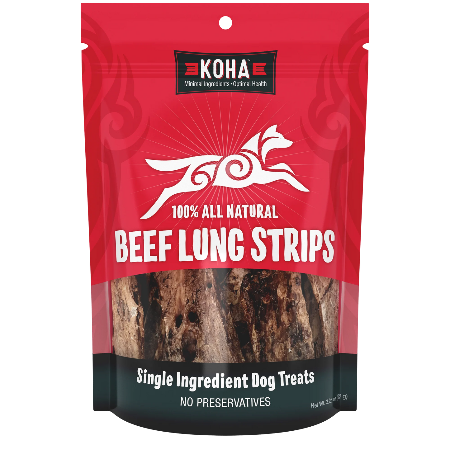 Koha- Beef Lung Strips All Natural Treats 3.25oz