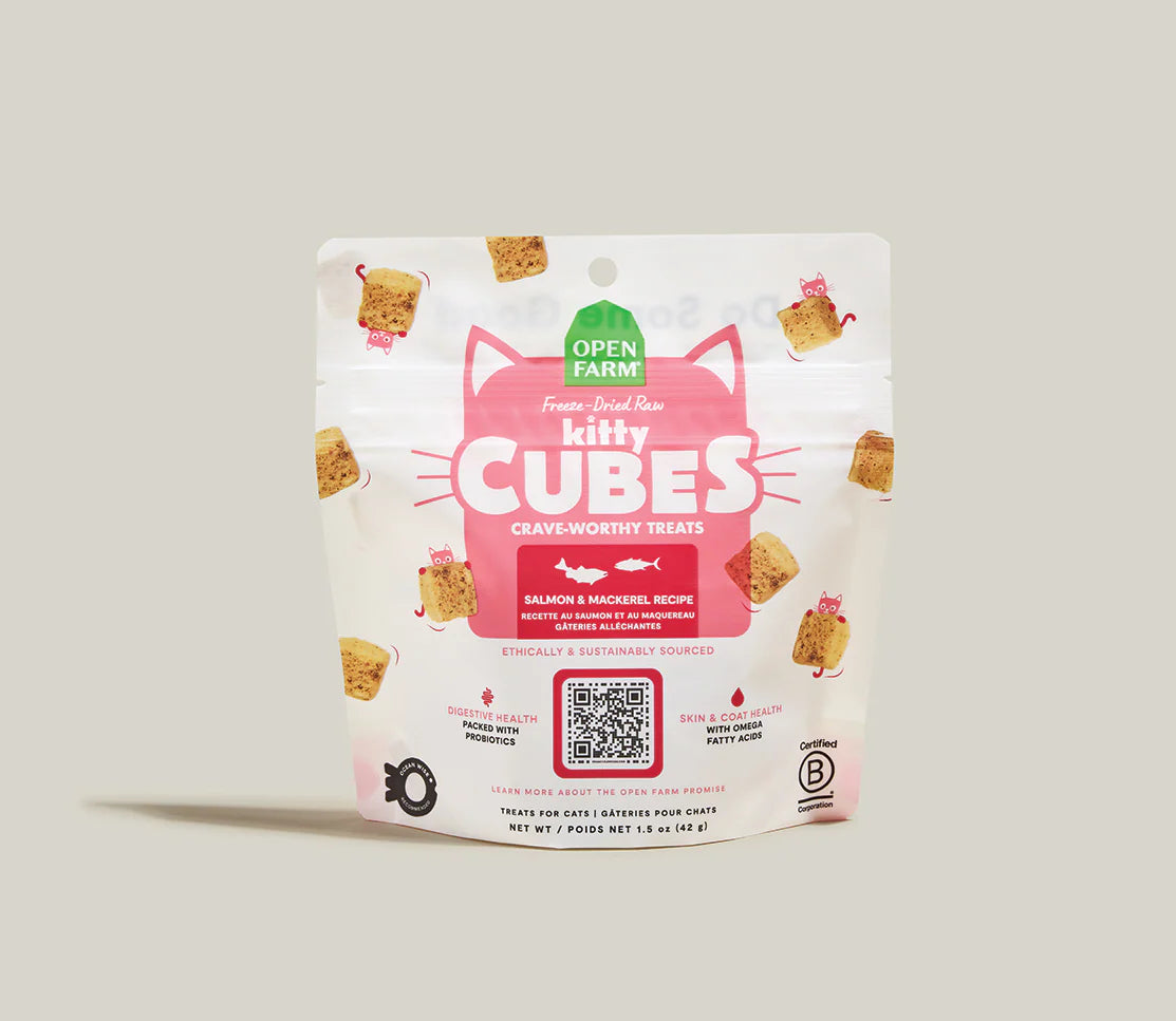 Open Farm- Salmon & Mackerel Kitty Cube Treats 1.5oz