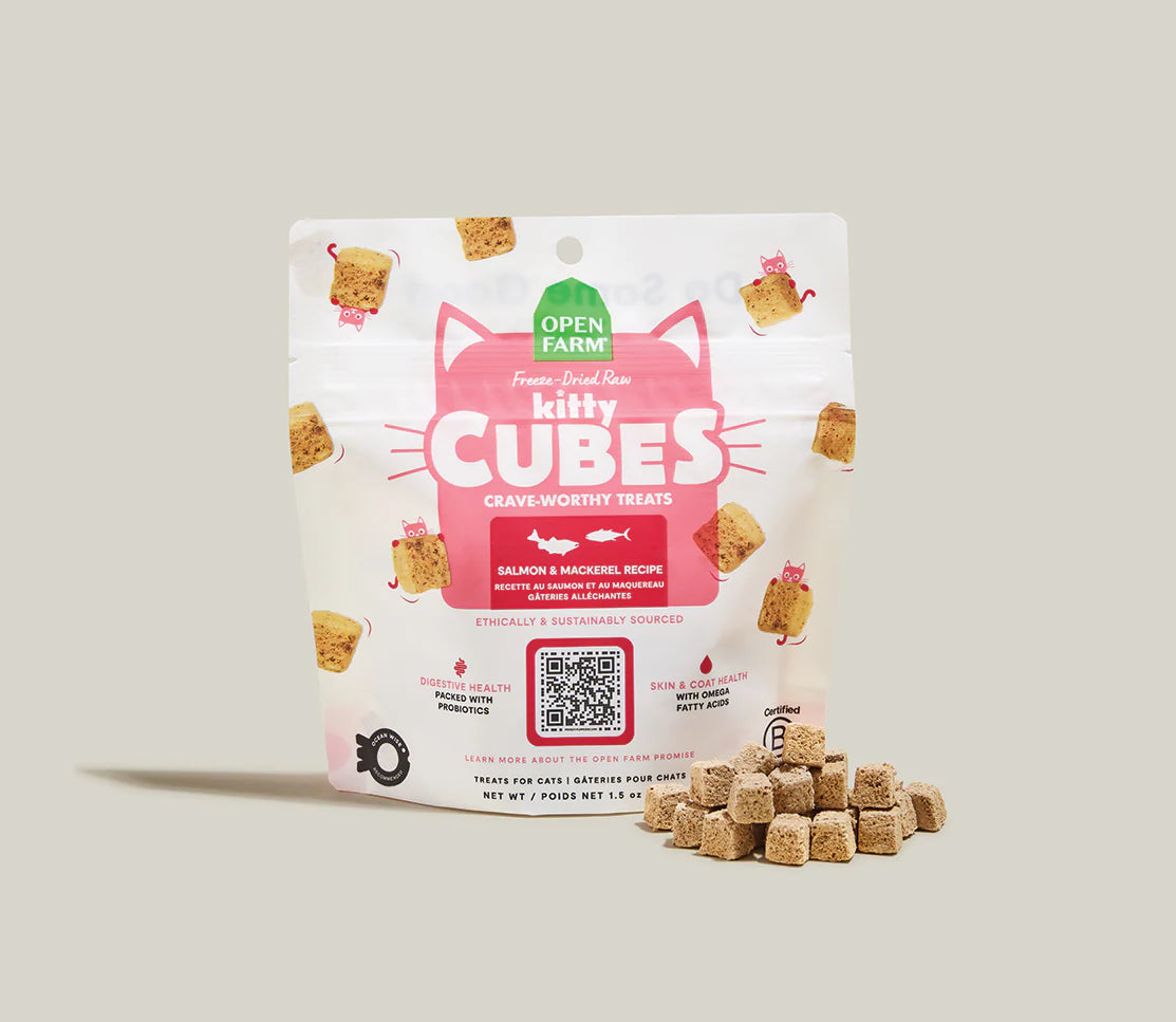 Open Farm- Salmon & Mackerel Kitty Cube Treats 1.5oz