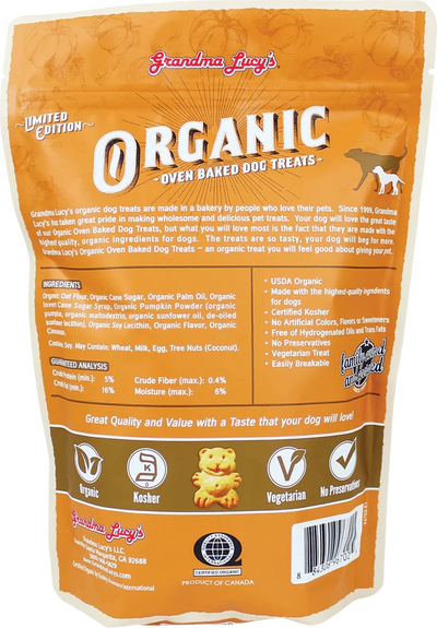 Grandma Lucy's Organic Oven Baked Pumpkin Pie Dog Treats (8oz)