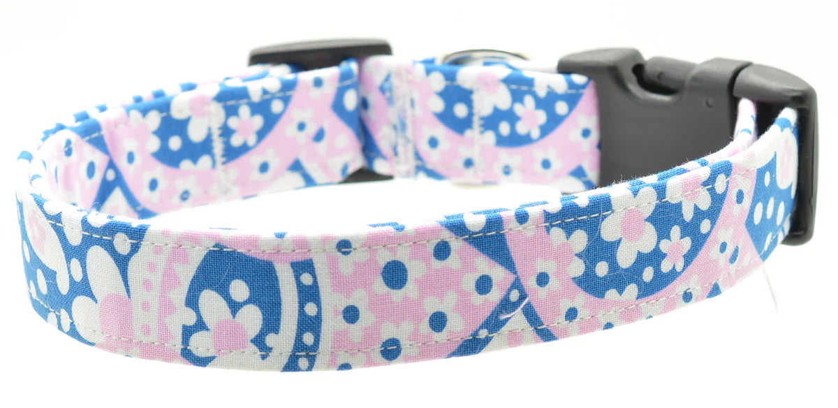 Dog Collar World Pink & Blue Paisley Collar