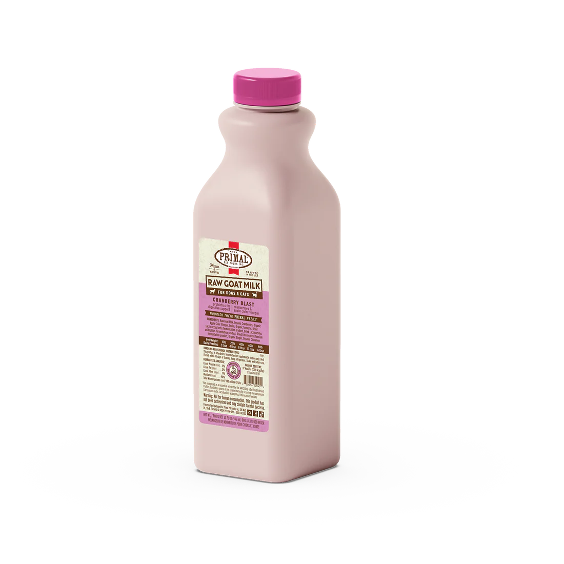 Primal - Dog/Cat Raw Goat Milk - Cranberry Blast - Quart