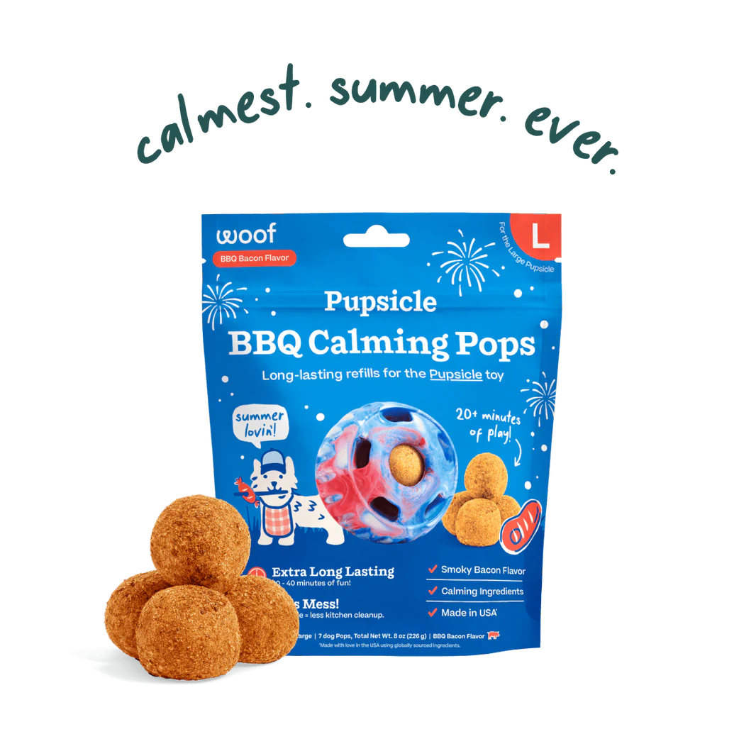 Woof Pupsicle Pop Refills BBQ calming Pops, Large, 8-oz Bag, 7 count