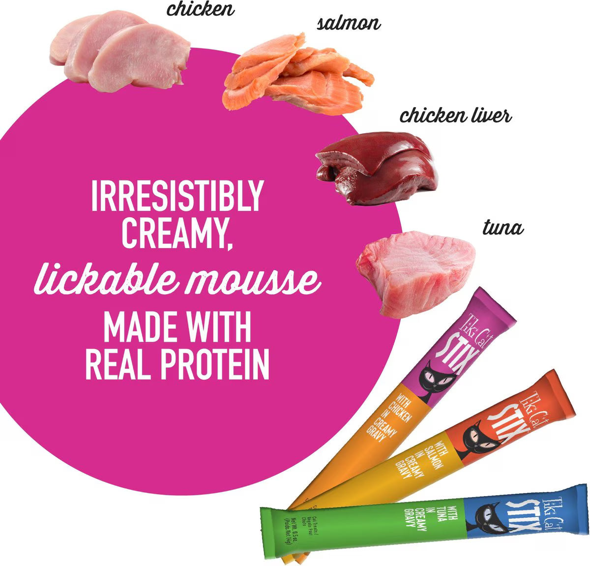 Tiki Cat Stix Variety Mega Jar Lickable Cat Treats, 0.5-oz pouch, pack of 50