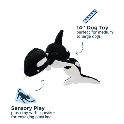 Tall Tails Jointed Orca Shake Play Dog Toy