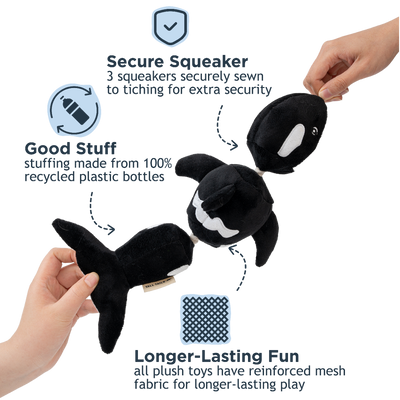 Tall Tails Jointed Orca Shake Play Dog Toy