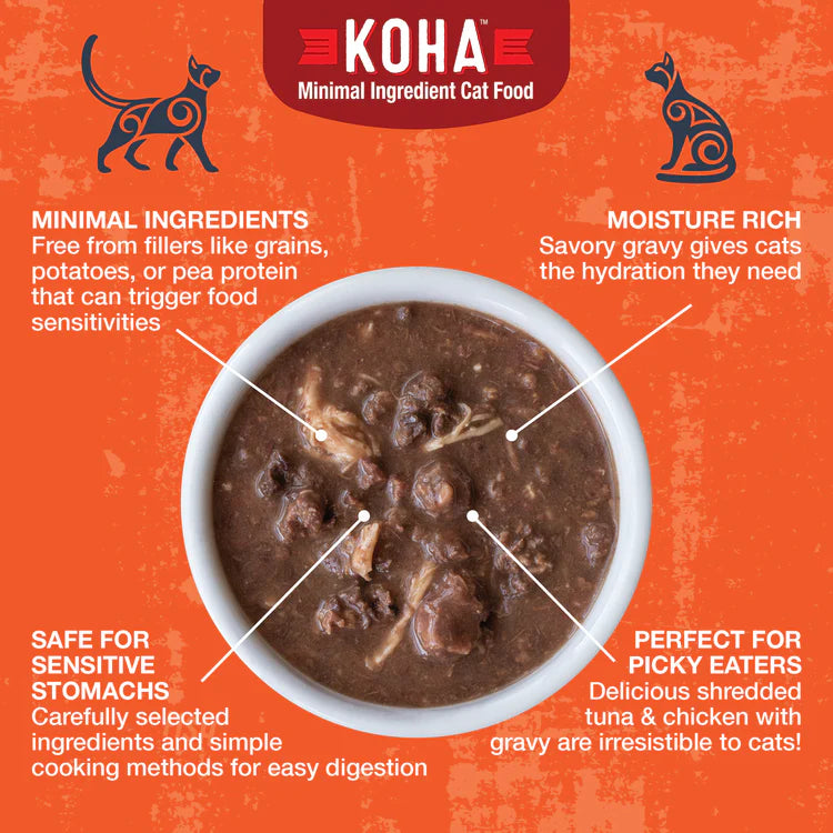 Koha- Poké Bowl Tuna & Chicken Entrée in Gravy for Cats