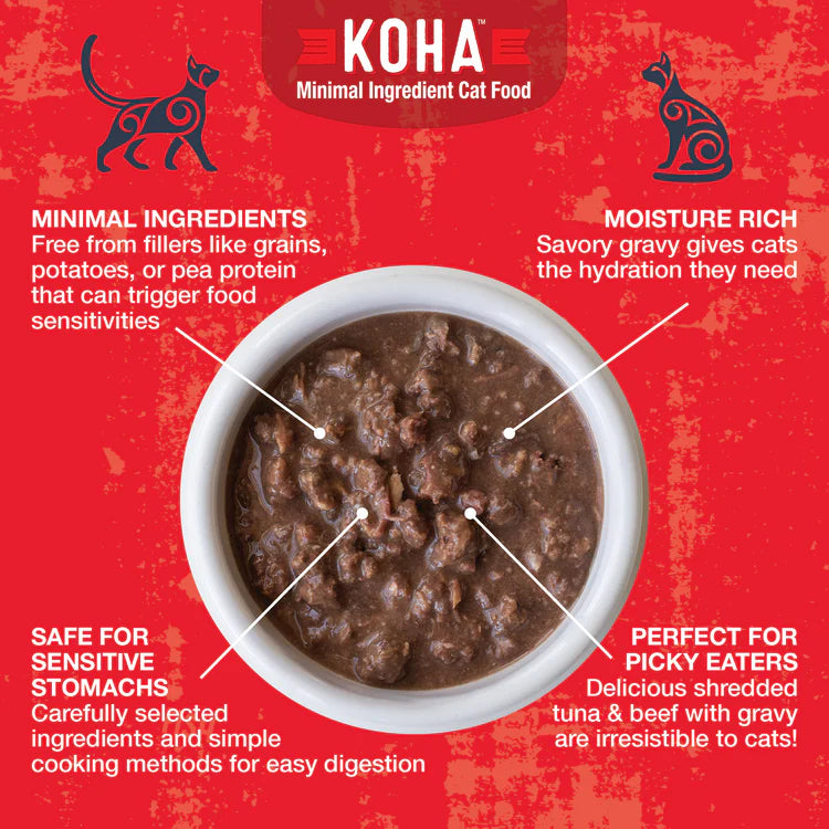 Koha- Poké Bowl Tuna & Beef Entrée in Gravy for Cats