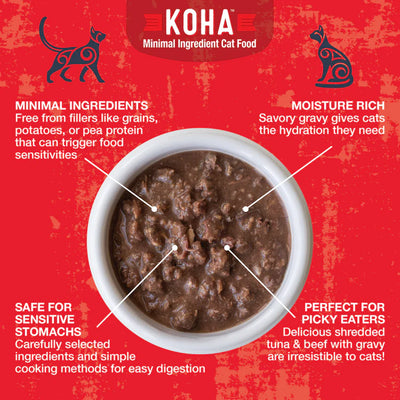 Koha- Poké Bowl Tuna & Beef Entrée in Gravy for Cats