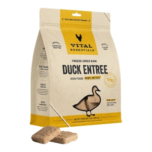 Vital Essentials Duck Mini Patties Entree Freeze-Dried Raw Dog Food, 14-oz bag