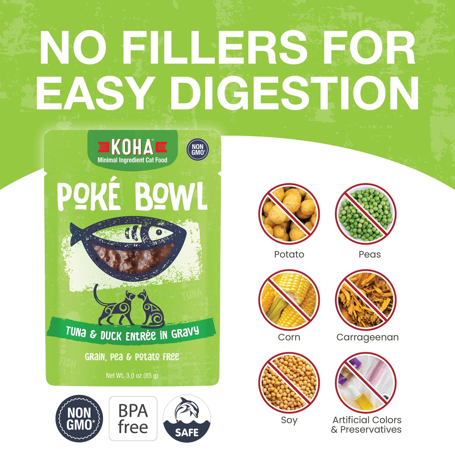 Koha- Poké Bowl Tuna & Duck Entrée in Gravy for Cats