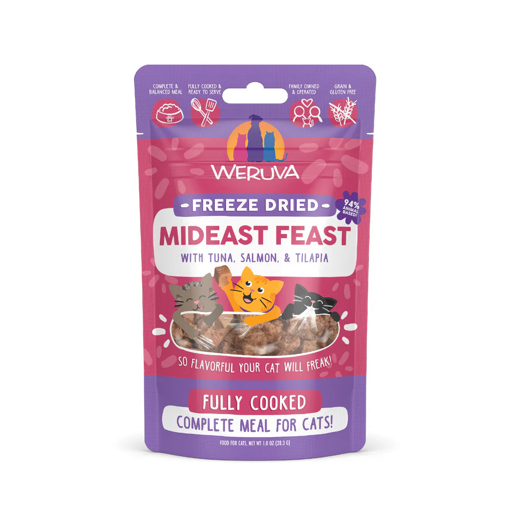 Weruva Cat Freeze Dried - Mideast Feast Freeze Dried with Tuna, Salmon & Tilapia - 1oz Bag