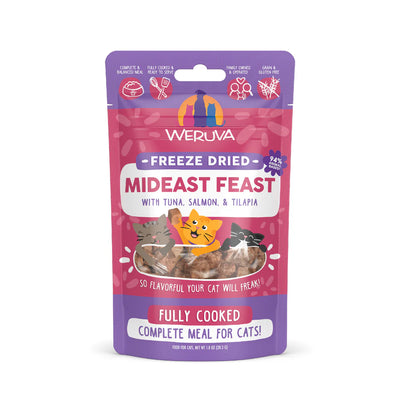 Weruva Cat Freeze Dried - Mideast Feast Freeze Dried with Tuna, Salmon & Tilapia - 1oz Bag
