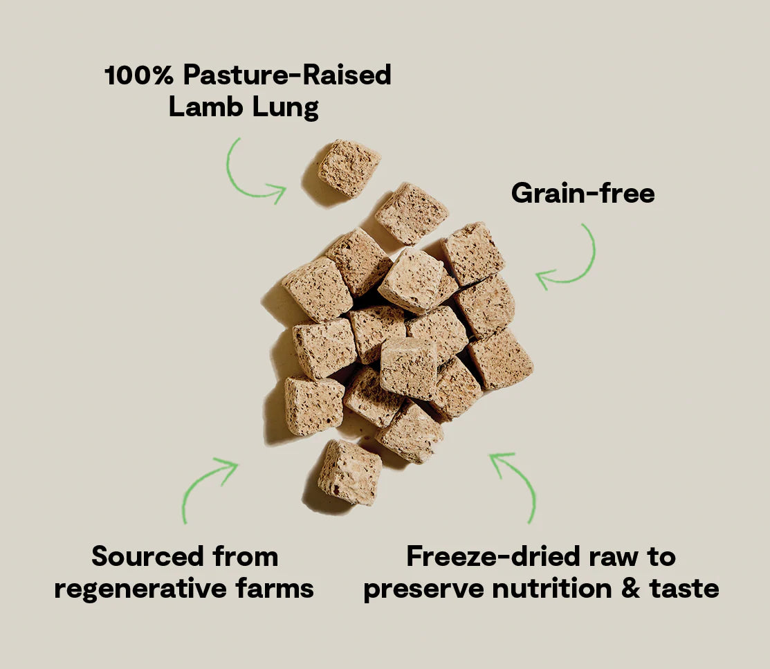 Open Farm- Freeze Dried Raw Regeneratively Sourced Lamb Lung Treat 3oz