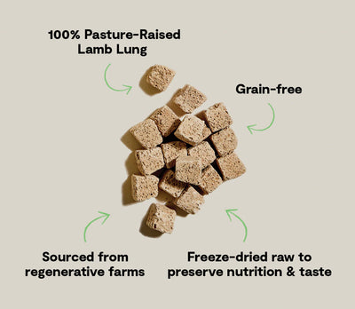 Open Farm- Freeze Dried Raw Regeneratively Sourced Lamb Lung Treat 3oz