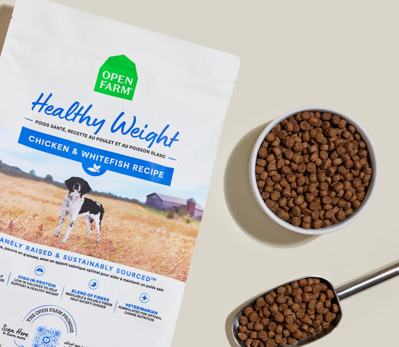 Open Farm Chicken & Whitefish Healthy Weight Dog Kibble 4LB